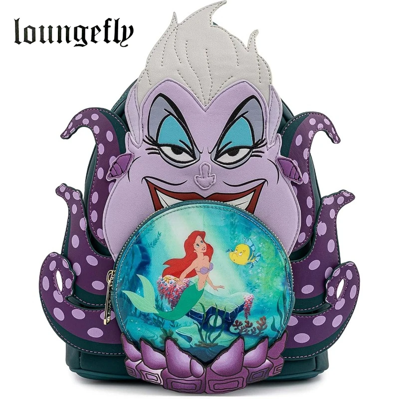 Loungefly Disney Villains Scene Ursula Crystal Ball Womens Double Strap Shoulder Bag Purse Mini Backpack