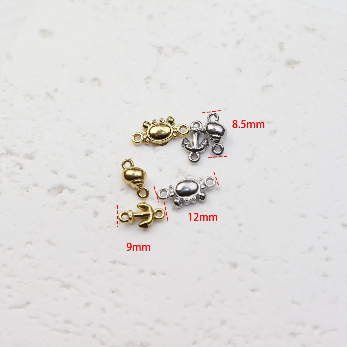 10pcs Stainless Steel Fashion Jewelry Accessory Sea Motif Connector Charms DIY Handcraft Vacuum Plate Waterproof Antiallergic view 2