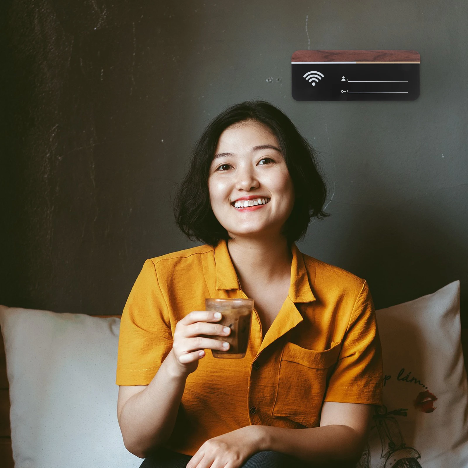 

Password Sign Acrylic Board Home Guest Room Decorative Plaque Network Indicator Wall Mounted Reminder Sticker Free Signage Hotel