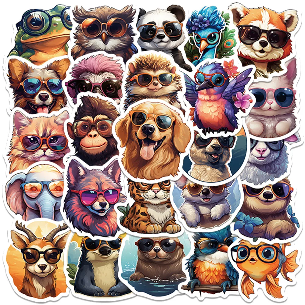 

55pcs Funny Cute Colorful Cartoon Animals Stickers For Luggage Laptop Guitar Phone Skateboard Waterproof Graffiti Vinyl Decals