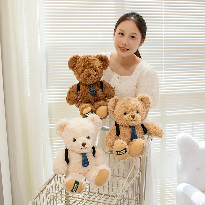 Uroczy plecak pluszowy miś, mały miś w krawacie, lalka do spania, figurka, materiałowa lalka dla dzieci, prezent, sprzedaż hurtowa