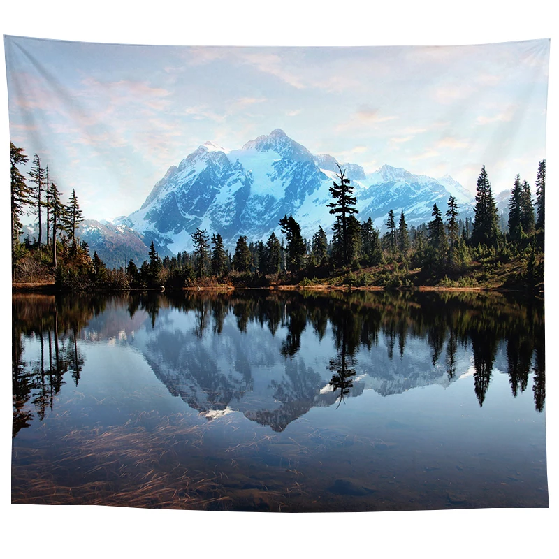 Wall Hanging Tapestry Psychedelic Nature Mountain Seascape Fog Forest Landscape Living Room Bedroom Home Decor Hanging Cloth