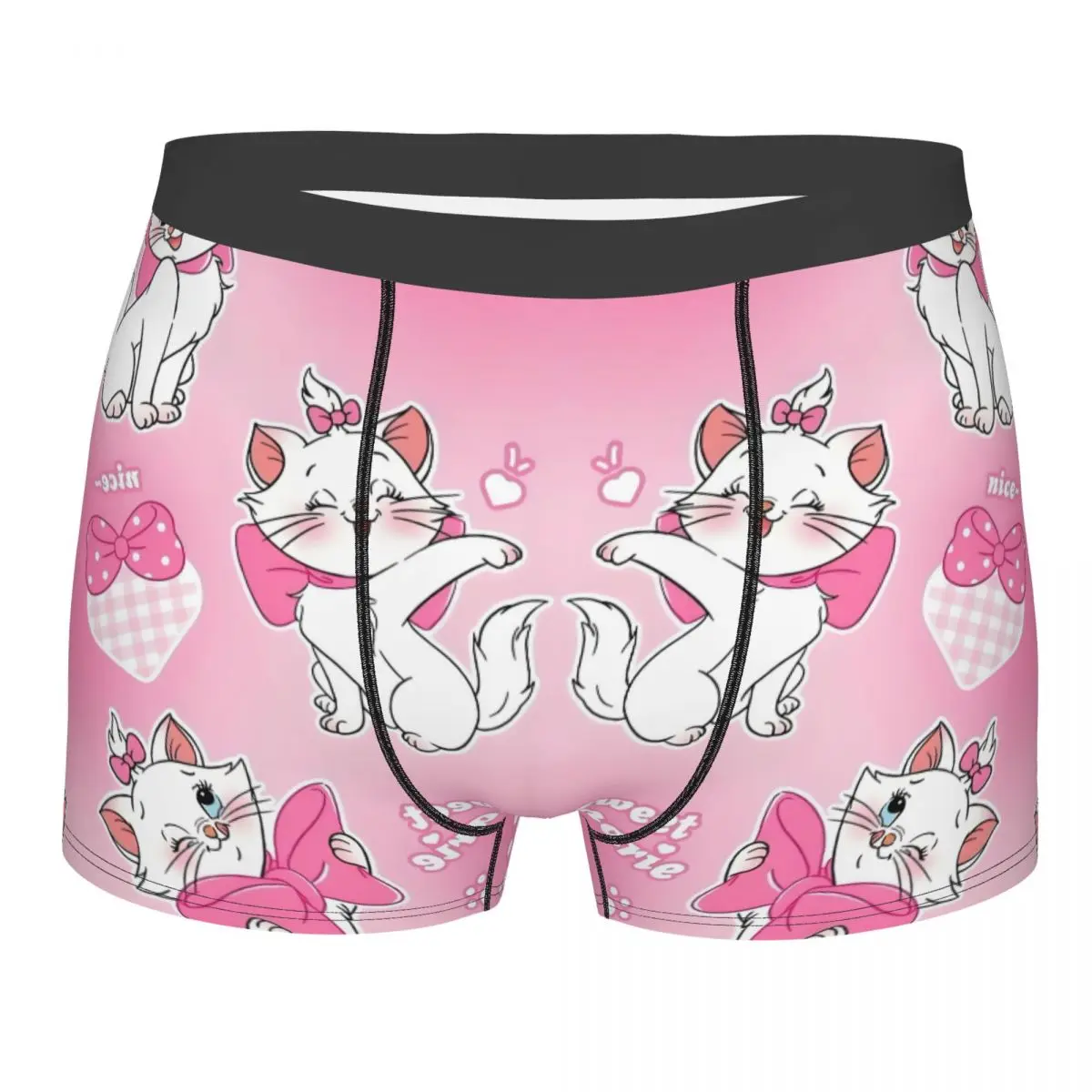 

Индивидуальные забавные боксеры с изображением животных Мари и кота, шорты, мужские трусы, эластичные трусы с героями мультфильмов, нижнее белье