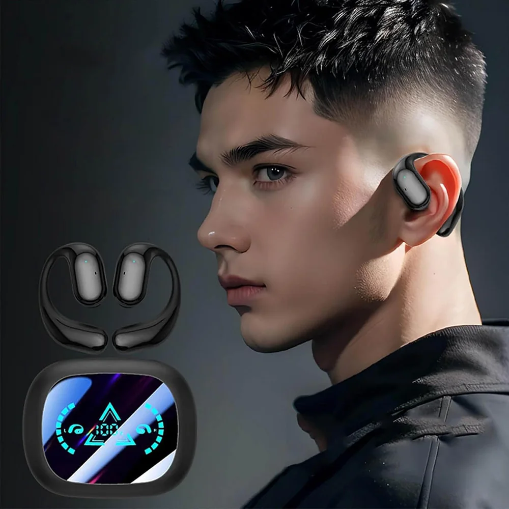 2025 New Wireless Bluetooth Earphones with LED Digital Display Stereo Noise Reduction Earbuds Headphone, Sport Running Headsets