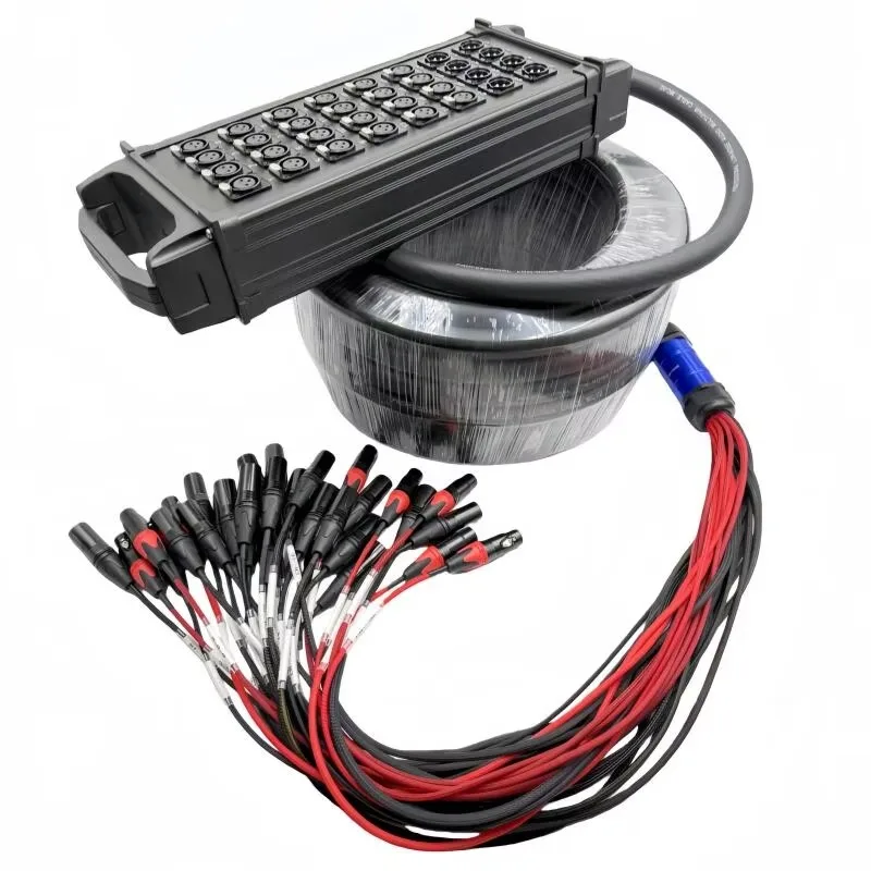 16/20/24/32 channels 30M XLR audio coaxial twisted pair braided shielded jacket gold-plated connectors with customizable lengths