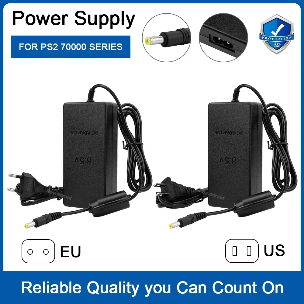 EU-Stecker für PS2-Konsole Slim AC-Adapter Ladekabel Stromversorgung AC100~240V 50/60HZ DC 8,5V--5,65A – Detail 5