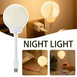 New USB Energy-Saving Lamp Plug-In Moon Shaped Voice Controlled Night Light 3 Lighting Modes Rotatable Light For Home Bedroom