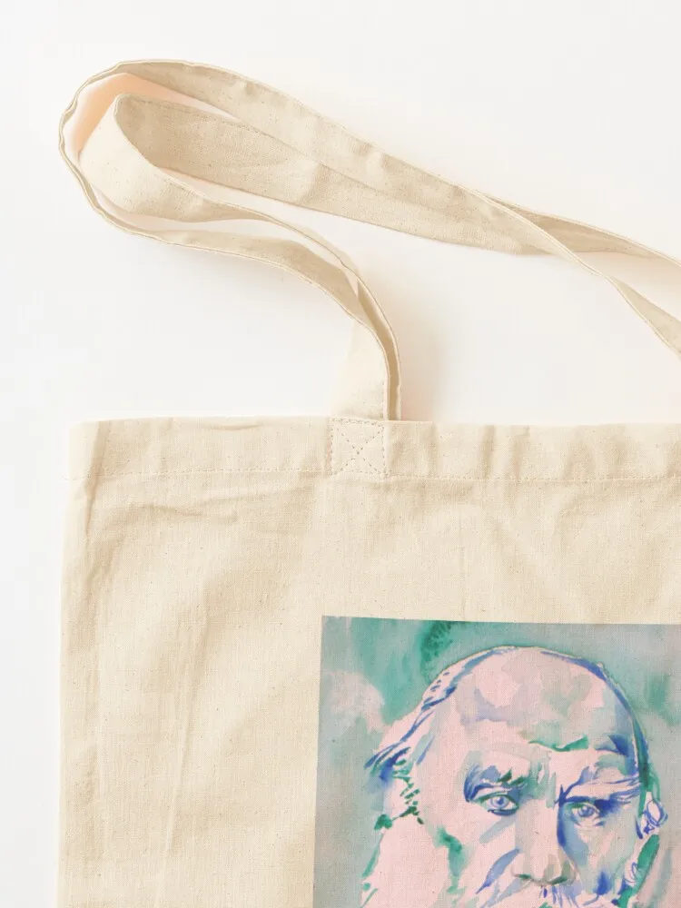 LEO TOLSTOY watercolor portrait.6 Tote Bag shopper bag women custom fabric bag Canvas stote Beach