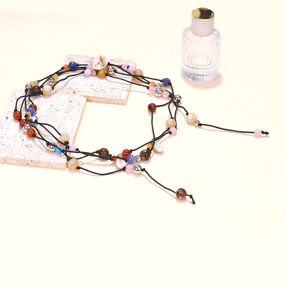 

ZAA Exaggerated Light Luxury Handmade Knotted Bead Waist Chain 2025 Charm Women Jewelry Multi-Element Accessories Girl Gift