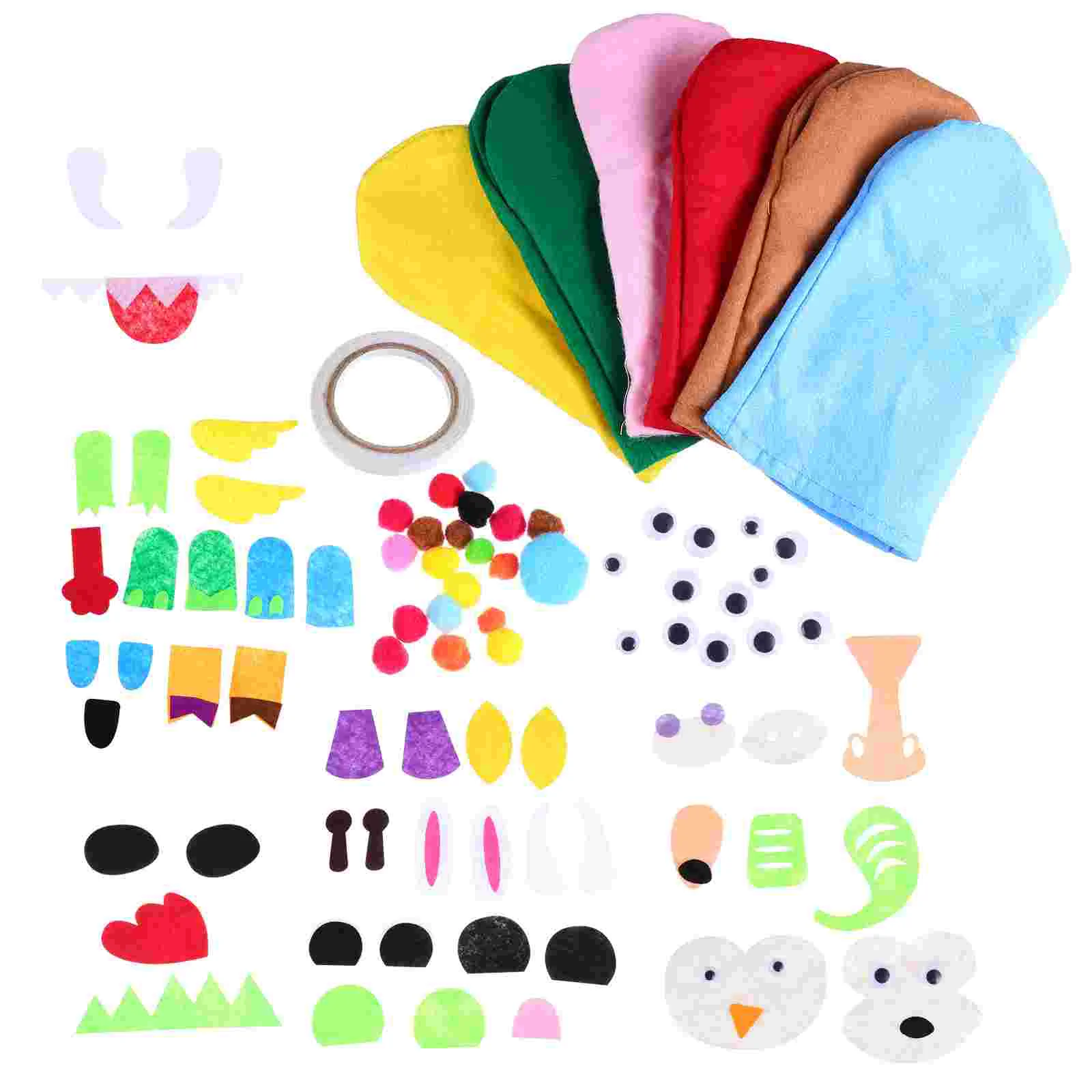 Hand Puppet Kit DIY Felt Crafts Puppets for Kids Handmade Materials Making Accessories Stocking