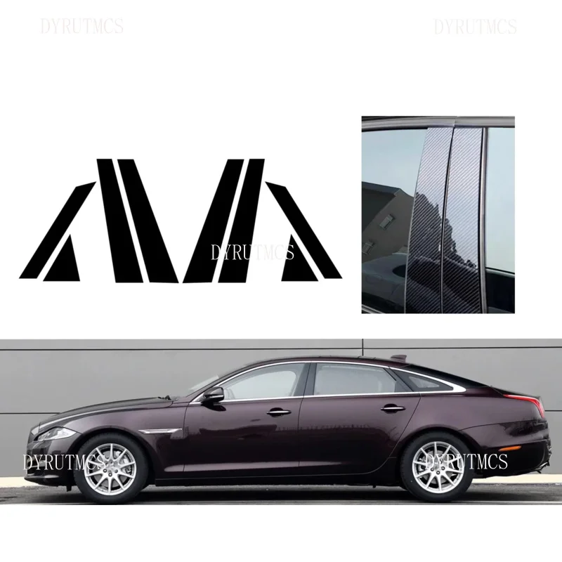 

8pcs Glossy Black Pillar Post Carbon Fiber Fit For Jaguar XJ X351 2009-2019 2010 2011 2012 Window Door Deal B CCover Sticker