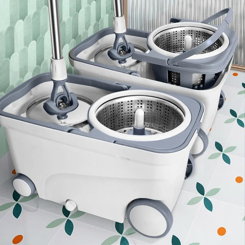 automatic dehydration type Rotary mop household double drive drying floor mop