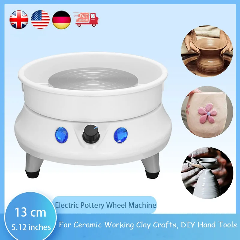 

Electric Pottery Wheel Machine,Forming Machine, DIY Art Craft Tool with Basin 13cm Pottery Plate for Ceramic Working Clay Crafts