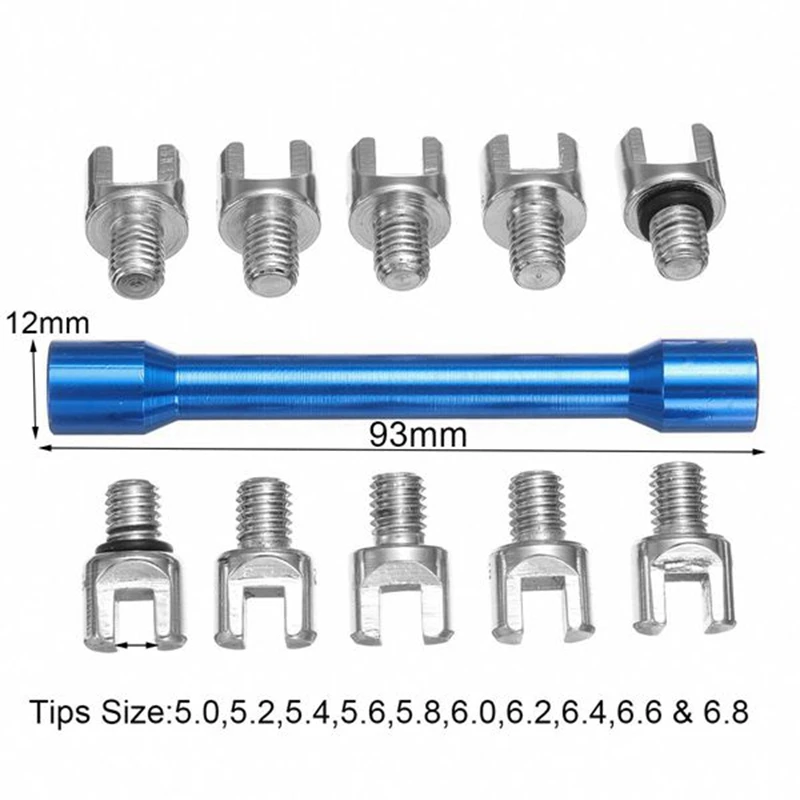 1 set di chiavi per raggi per moto blu e 10 punte temprate 5.0-6.8 per la maggior parte delle moto