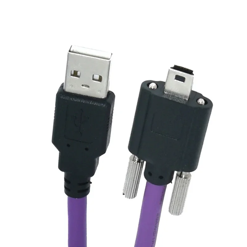 Industrial Camera Cable USB2.0 A Male Mini Mini USB Male With Lock High Soft Shielded Data Cable For IMAGINGSOURCE DMK Dahua