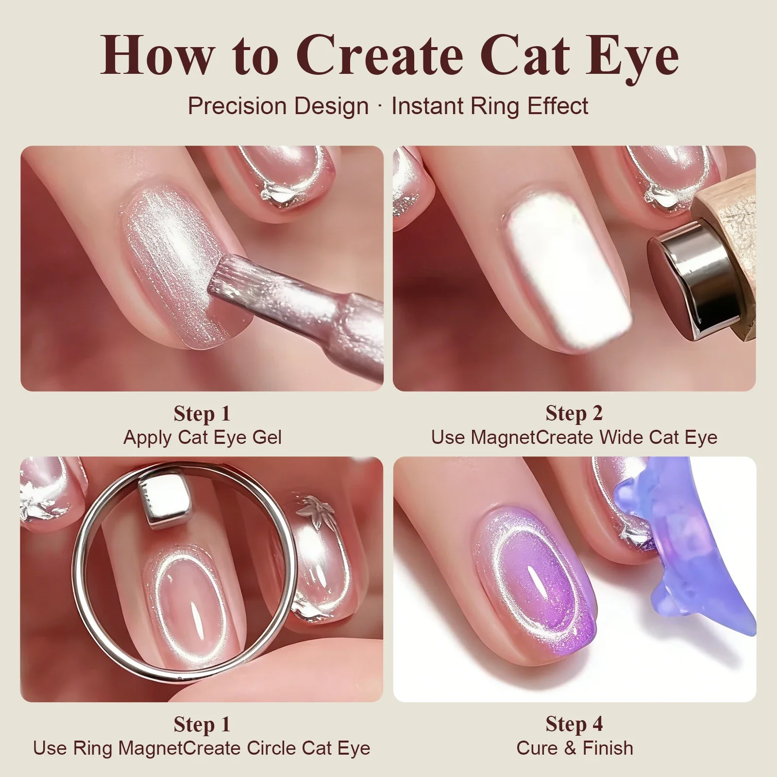 Runder Nagelmagnet Katzenauge-Gel Schwarzes Loch Hohlkäfig-Magnetwerkzeug Starker Magnetring für 3D-Nagelkunst für Salon, Zuhause und DIY – Detail 8