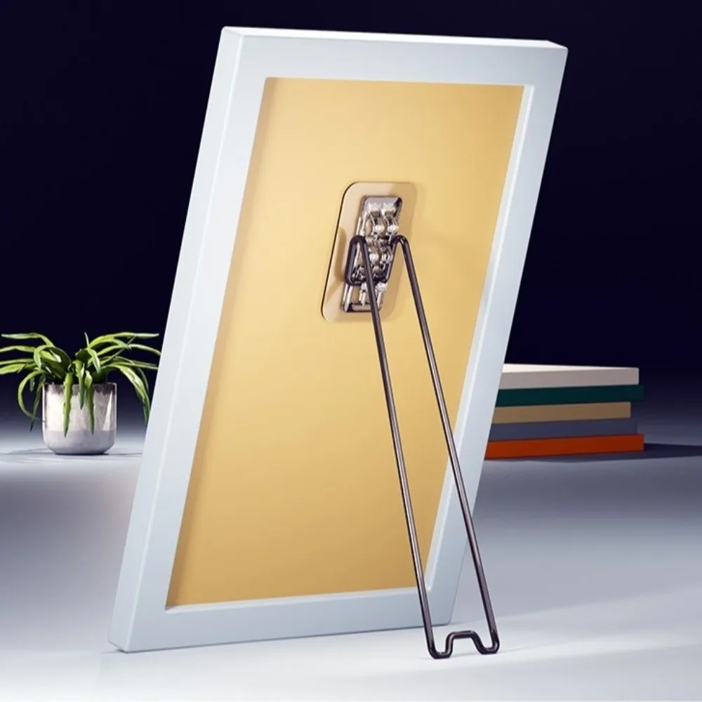 Stainless Steel Picture Frame Bracket Self-Adhesive Strong Load-bearing Photo Frame Stand Adjustable Storage Bracket