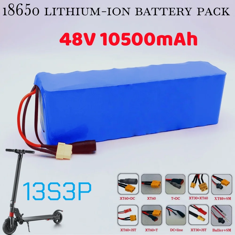Batterie au lithium de classe A 13S3P 48V 10.5Ah 18650, BMS intégré, adaptée au Scooter motorisé