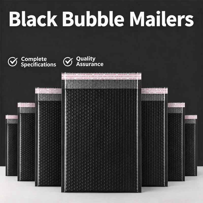 50pcs Black Co Extruded Film Bubble Bag Suitable For Envelope Mailing And Express Packaging Self Adhesive Gift Packaging Bag