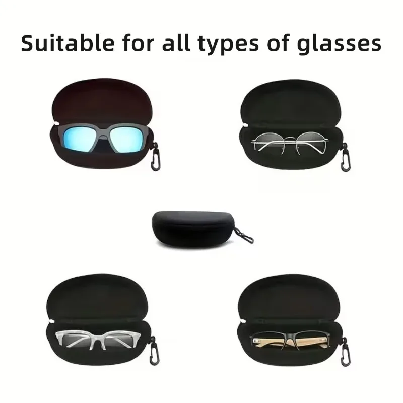 NEW Portable Sunglasses Case Protector Oxford Cloth Hard EVA Zippered Eyeglasses Case with Carabiner Unisex Eyewear Accessories