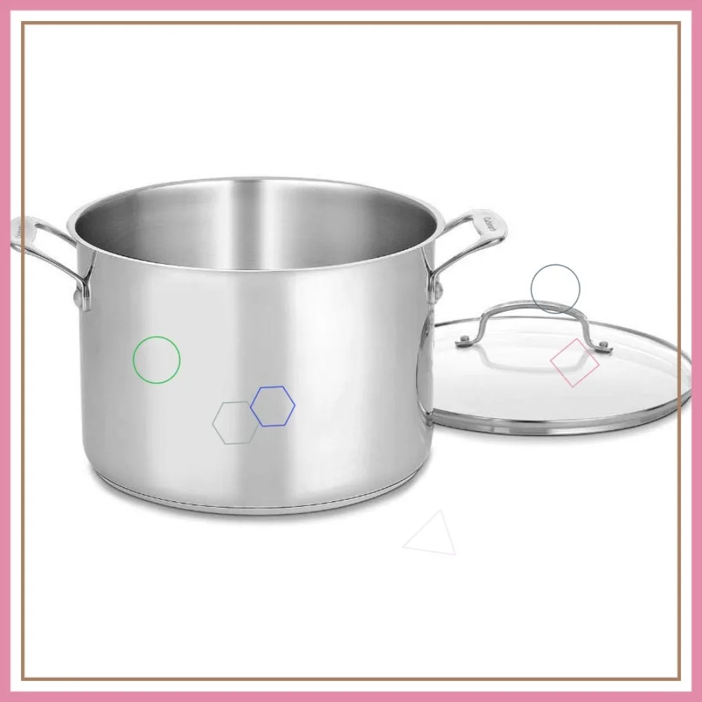 

10-Quart Stainless Steel Stockpot with Glass Lid, Brushed Finish for Home Cooking
