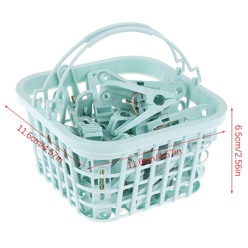 30Pcs Plastic Clothes Pegs Laundry Clothespin Pins Clothes Drying Clips Windproof Clothes Clips Small Clothes Pegs With Basket