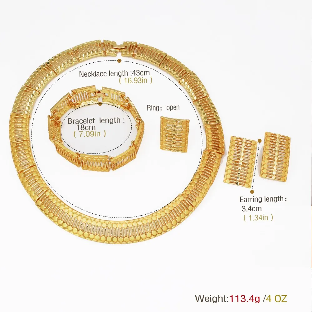 GZJPEI 2025 New Design Women Jewelry Set Hight Quality 18K Gold Plated Geometry Necklaces Bracelet Square Earring Ring