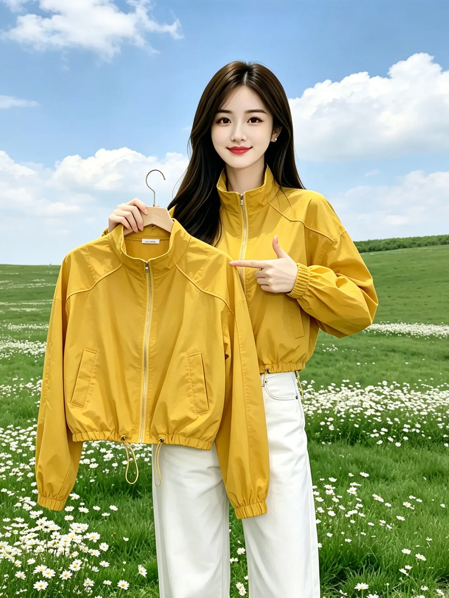 

Women's Summer 2026 New Style UV Protection Light Thin Long Sleeve Stand Collar Jacket Loose Fit Breathable Casual Fashion
