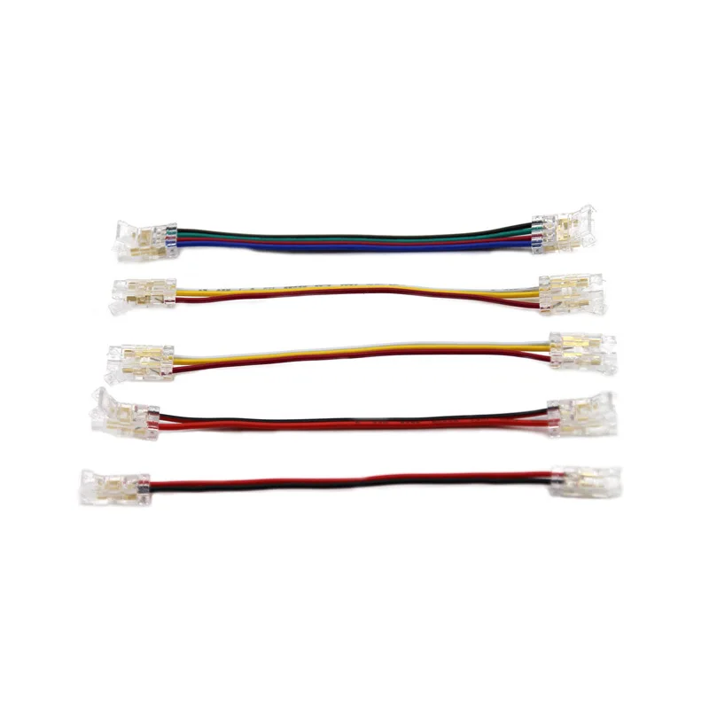 COB-LED-Drahtverbinder, 5, 8, 10 mm Verbindung, lötfreie Mini-Schnalle, FCOB, RGB, CCT, LED-Streifen, Lichter, 2, 3, 4-poliger Stecker mit Draht – Detail 10
