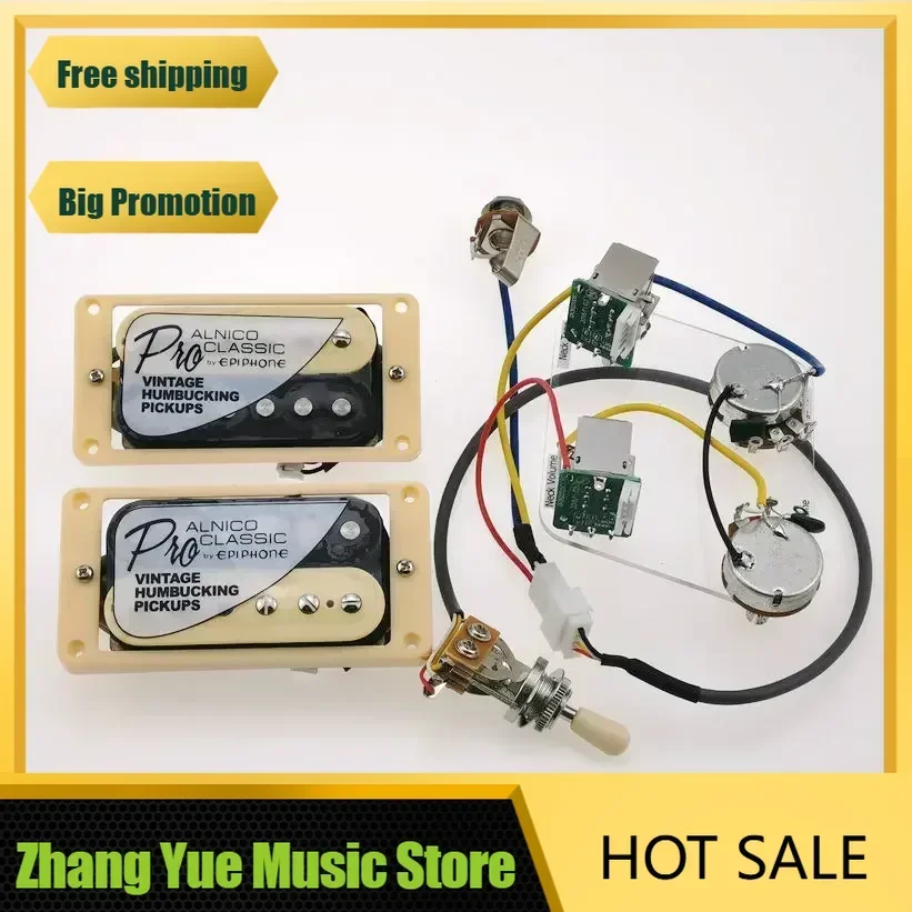 

Original Standard Classic Alnico Bucker PRO Humbucker Pickups Zebra 4C with Wiring Harness