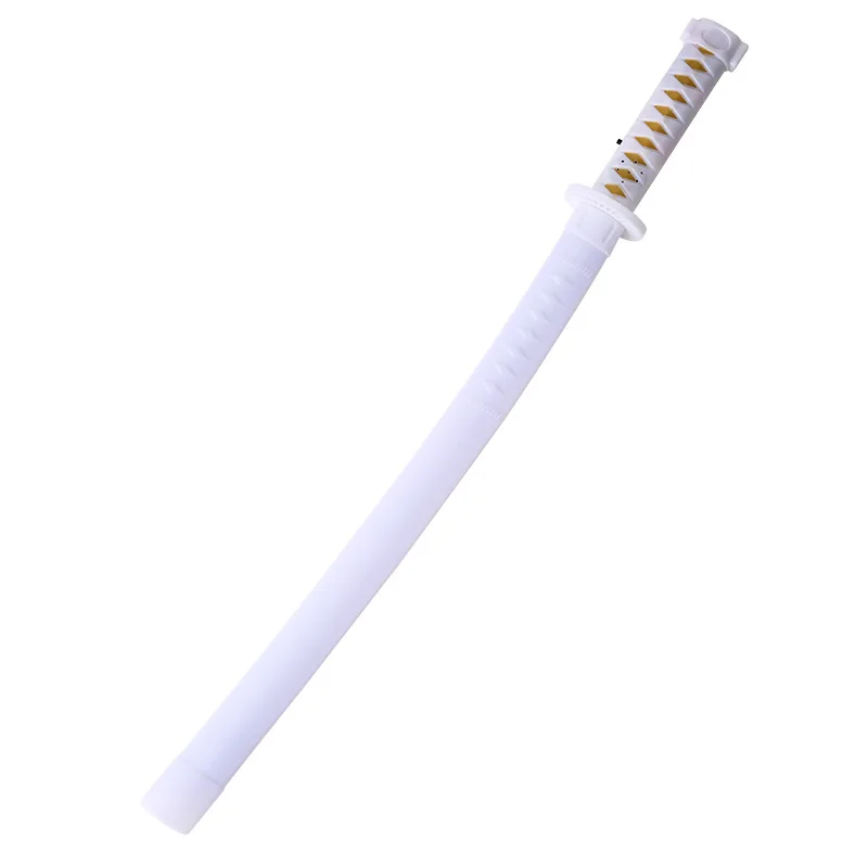Espada de guerreiro luminosa, 67cm/27,17 polegadas, plástico branco, katana, periféricos de jogo, adereços de modelo com bainha, suprimentos para festa, brinquedos de ornamentos