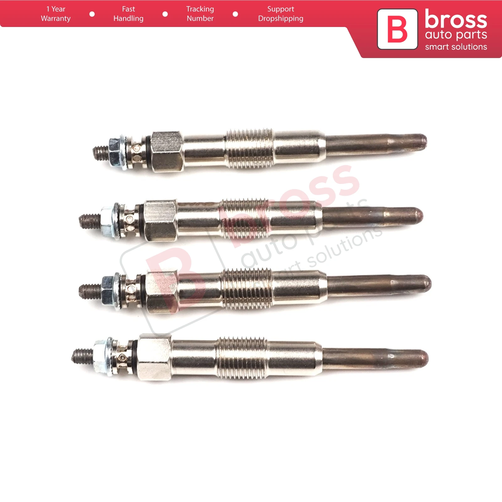 Bross Auto Parts BGP42-1 4 Pcs Heater Glow Plugs GX83, 100221170, 730MJ for Fiat Croma 1.9 TD Fast Shipment Ship From Turkey