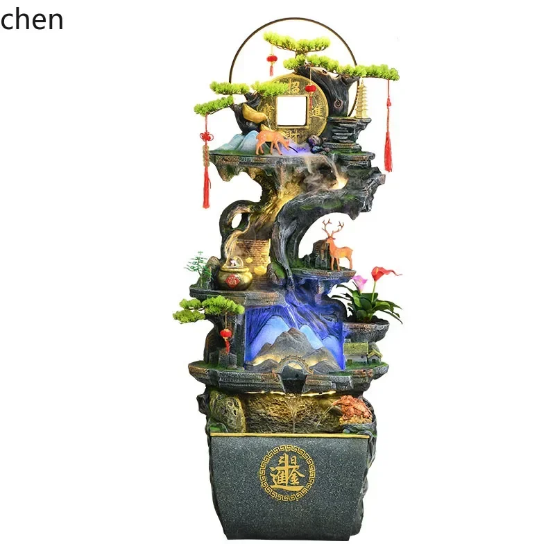 BJ-12   Chinese pastoral rockery flowing water fountain humidifier feng shui wheel floor living room decoration ornament - view 4