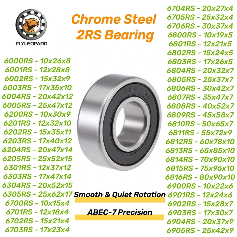 1Pcs 1Pcs ABEC-7 Rubber Sealed Deep Groove Ball Bearings 6200 6201 6202 6800 6900 6700 6000 6001 6002 6003 6004 6005 -2RS Bearings - Aliexpress Deal