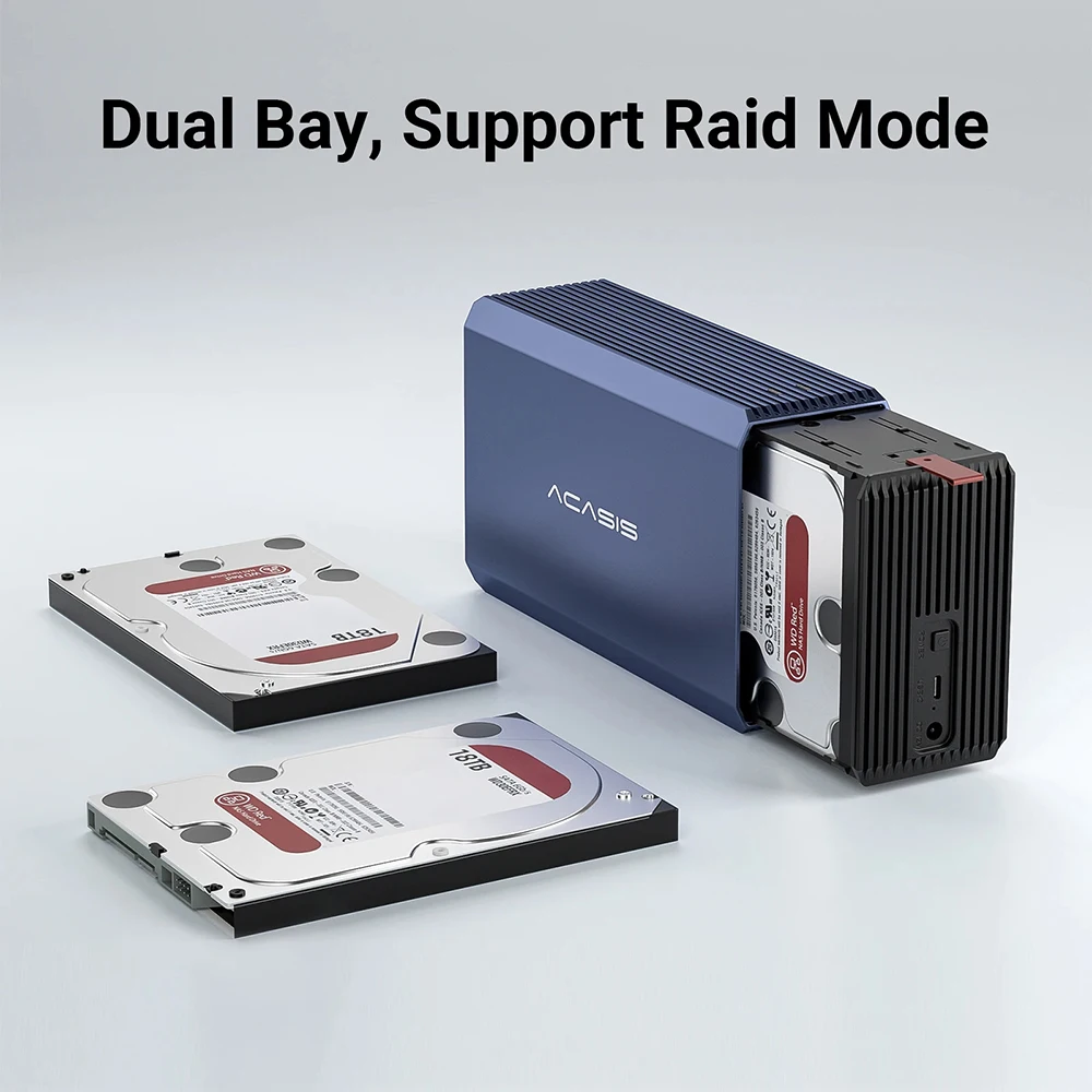 Acasis 2.5/3.5 นิ้ว SATA RAID Storage Enclosure Dual Bay Hard Drive Docking Station SATA TO USB Hard Disk Array สี่ RAID