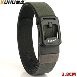 XUHU New Men's Military Tactical Belt Tight Sturdy Nylon Heavy Duty Hard Belt for Male Outdoor Casual Belt Automatic Waistband