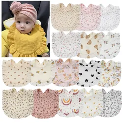 Bibs For Baby Feeding Newborn Burp Cloths Baby Stuff Ruffle Floral Bib Infants Saliva Towel Bandana Baby Girls Boys Bib