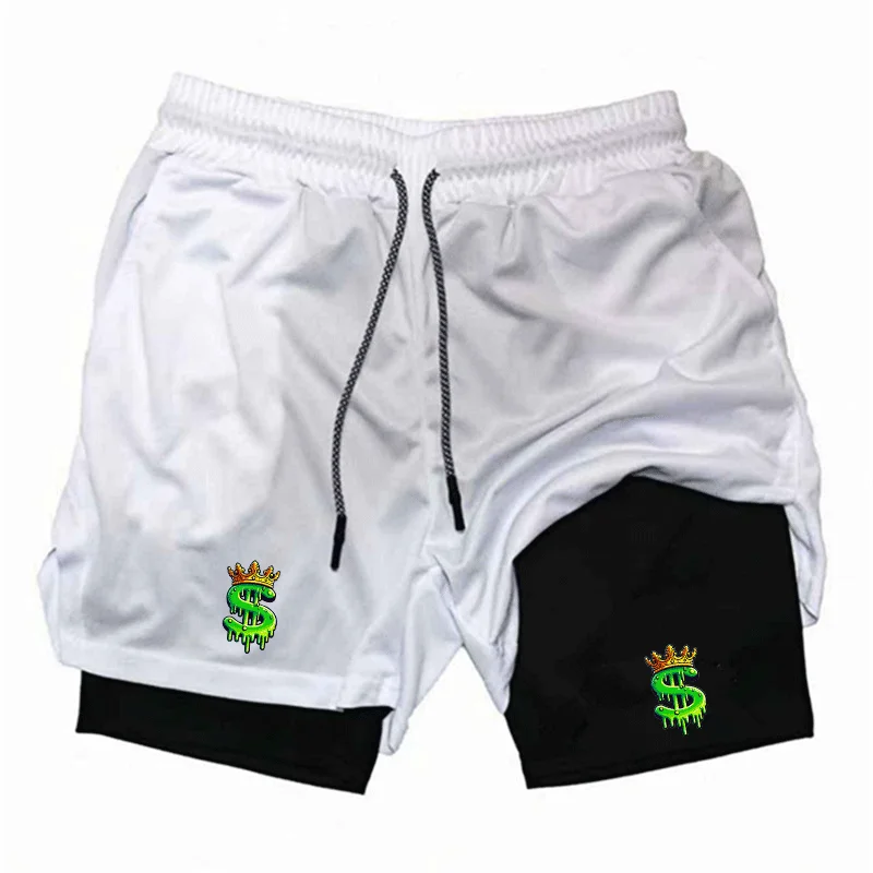 

Мужские компрессионные плавки 2 в 1, быстросохнущие, дышащие, двухслойные, для бега, тренировок и пляжа, с эластичным поясом