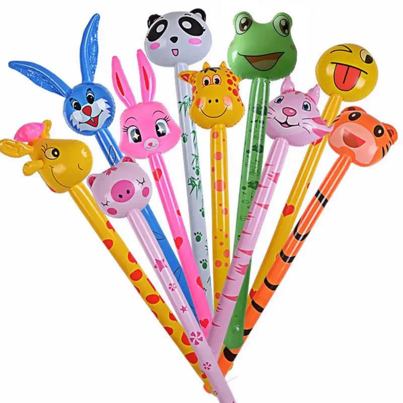 10 In 1Cartoon Inflatabel Animal Balloon Long Inflatable Hammer No Wounding Weaponn Stick Baby Children Toys For Children Gift