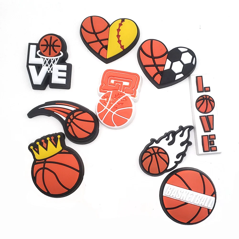 10 Pcs/set basketball shoe Charms PVC shoe Decoration Cute Sandals Shoes Accessories DIY for Boys Kids Christmas Gift Set