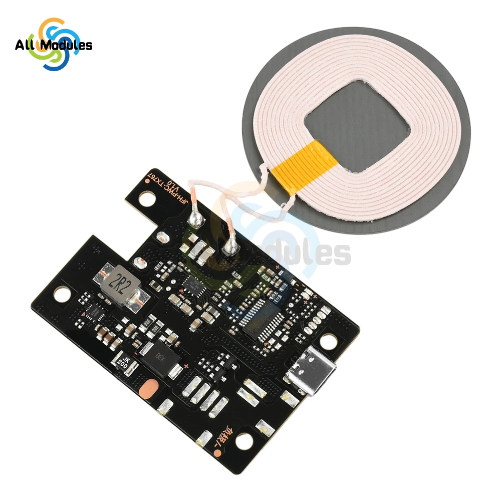 20W High Power DC 10V-24V Fast Charging Wireless Charger Transmitter Module Type C Car Wireless Charging Motherboard