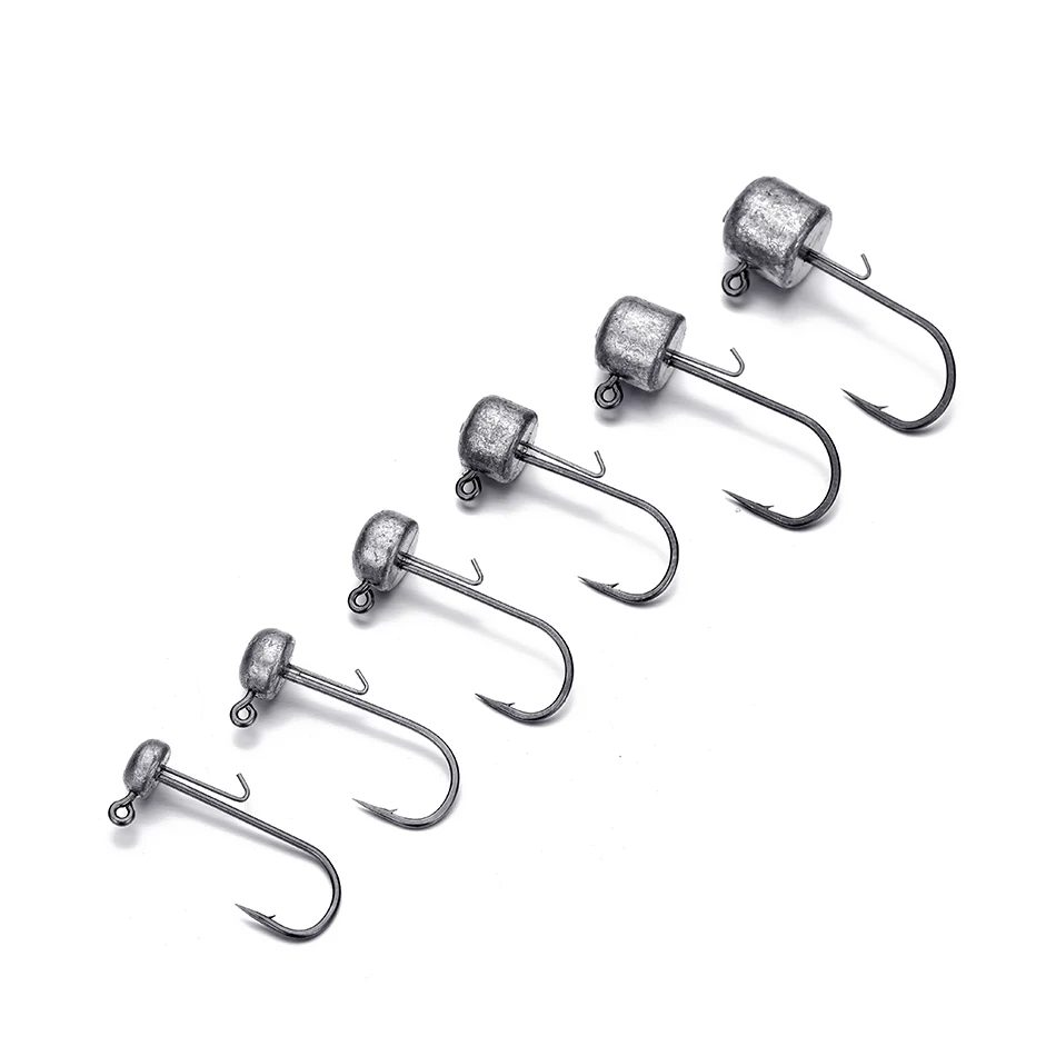 Soft Worm T cauda ganchos de pesca, forte Anti Falling Off, Suporte auxiliar, Ned Rig, Jig cabeças Lure, 5pcs