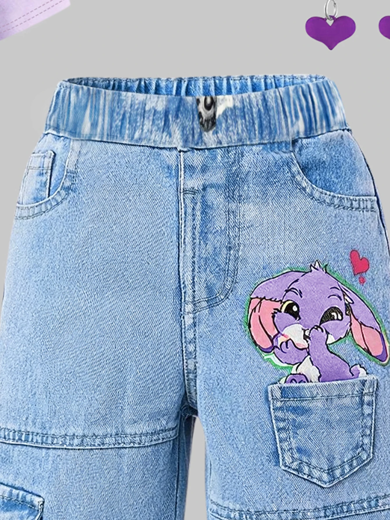 女の子用春夏服2点セット：かわいい漫画のウサギプリント半袖T - Kids Outdoor Clubhouse のレビューと価格