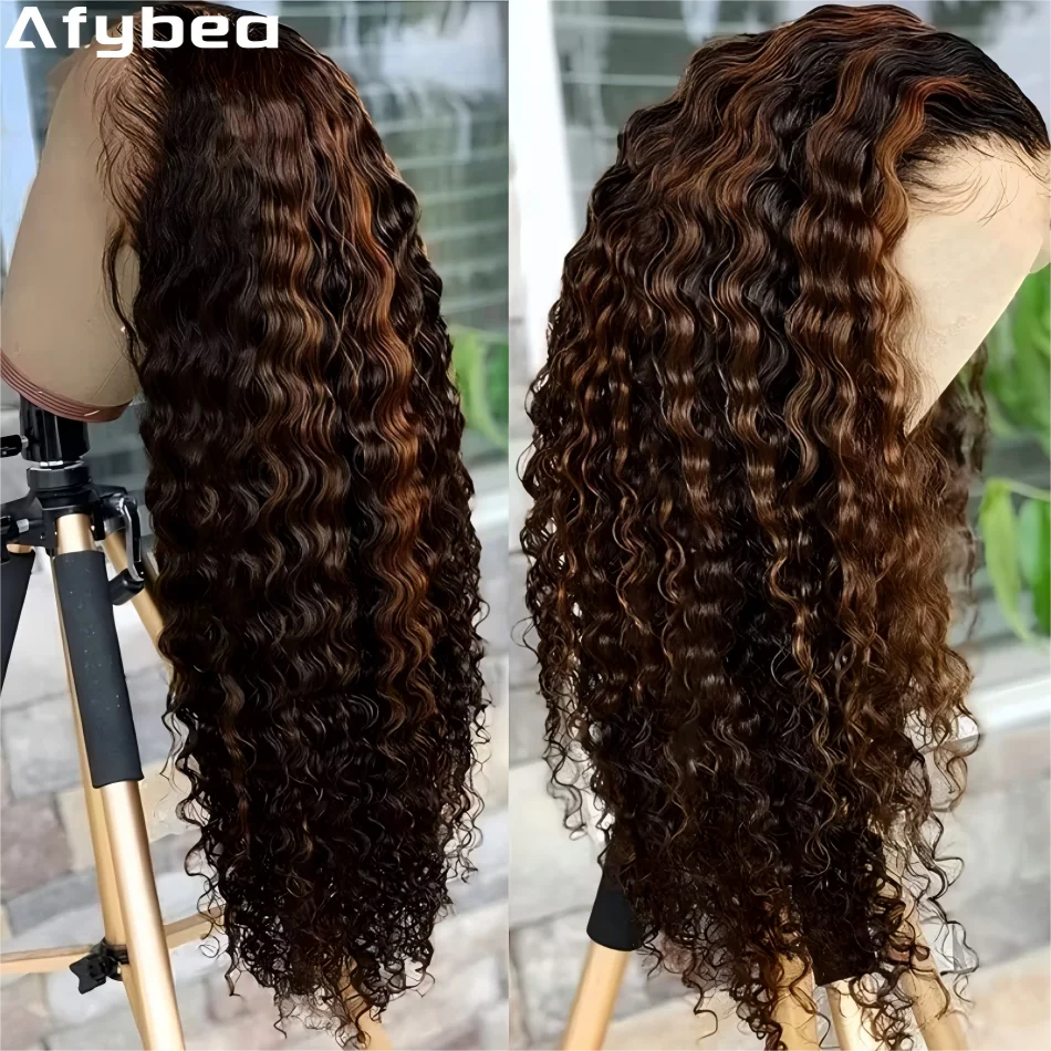 

P1B30 Highlight Human Hair Wigs 13X6 Hd Lace Frontal Wig Colored 427 Deep Wave Lace Front Wig Pre Plucked 13X4 Brazilian 40 Inch
