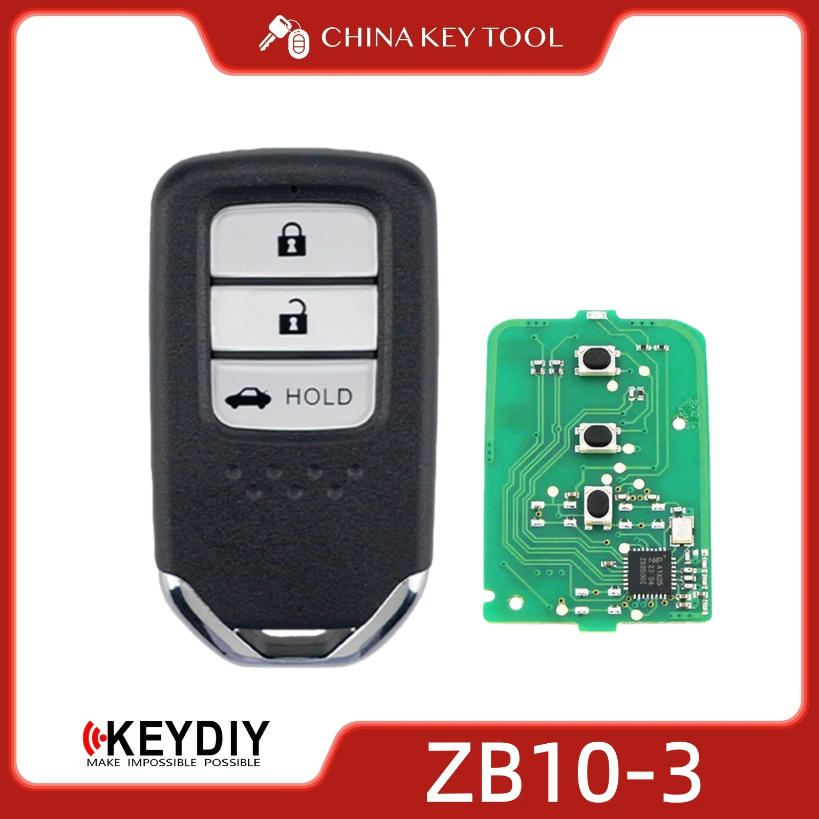 KEYDIY KD ZB10-3 Universal Smart Remote Key 3 Buttons Compatible with Honda Type