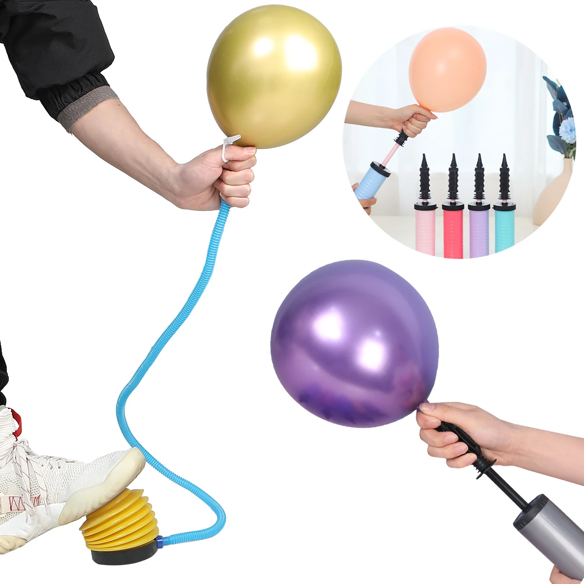 High Quality Balloon Pump Air Inflator Hand Push Portable Useful Balloon Accessories Birthday Party Decor Kids Wedding Supplies