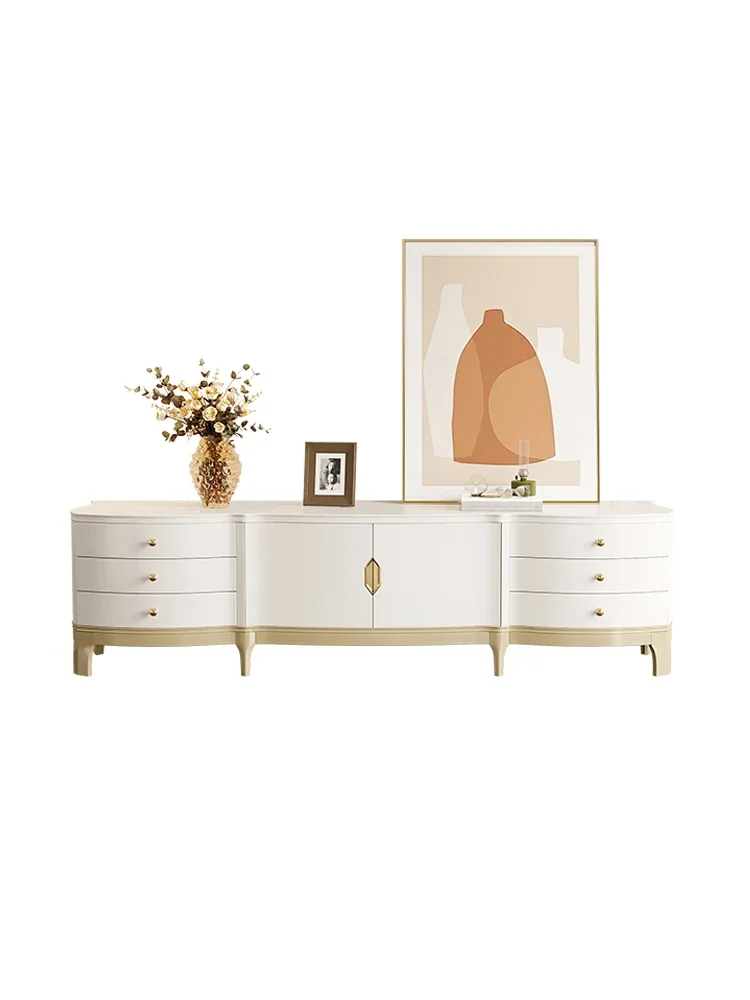 

American simple solid wood light luxury TV cabinet bedroom French coffee table living room combination highland cabinet