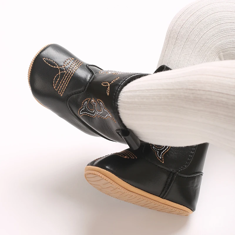 Modische Baby-Stiefel (0-18 Monate) mit niedlichem Aufdruck, hochwertiger, weicher PU-Antirutschsohle für Frühling und Herbst, Lauflernschuhe für Neugeborene – Detail 18