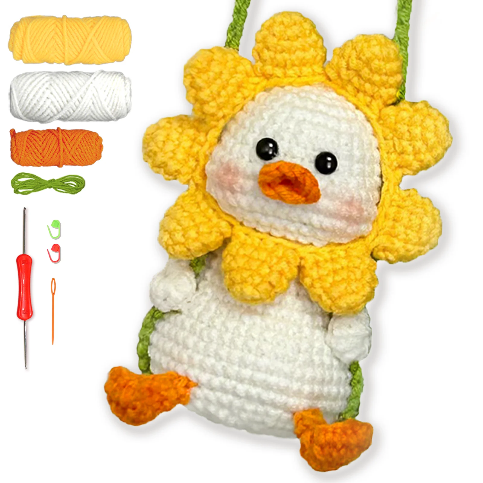 YAMAXIN-Kit de ganchillo DIY para principiantes, juego de herramientas para manualidades de pato para principiantes, artes y manualidades fáciles de tejer