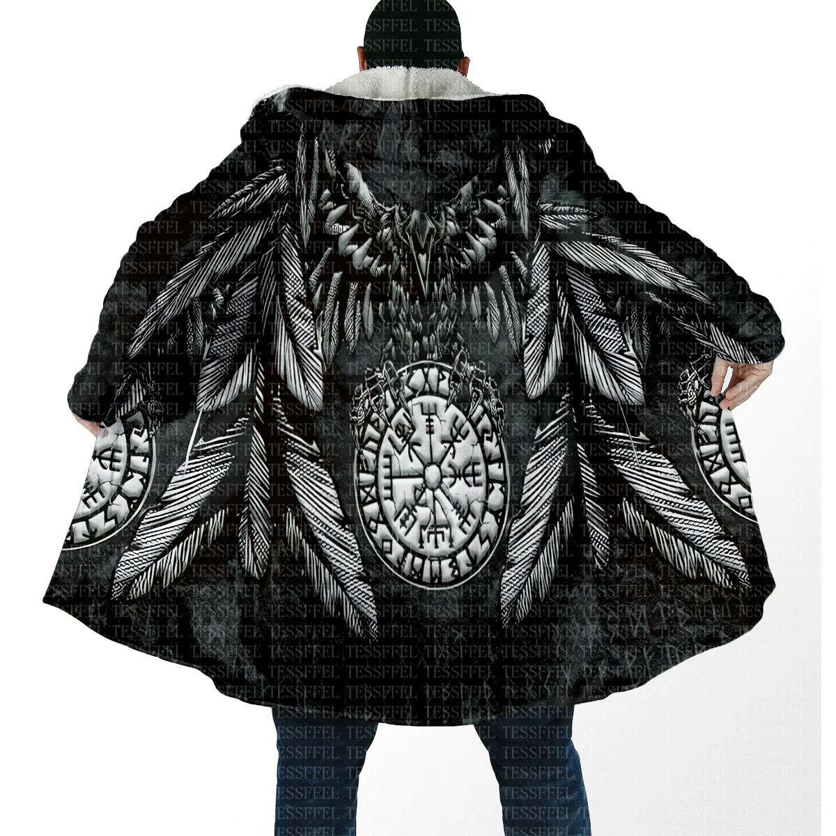 

Косплей Фенрир Скандинавская мифология Один Бог Волк Татуировка Ретро Винтаж Харадзюку 3D Принт Зимнее пальто Плащ Толстовка Повседневная накидка X10